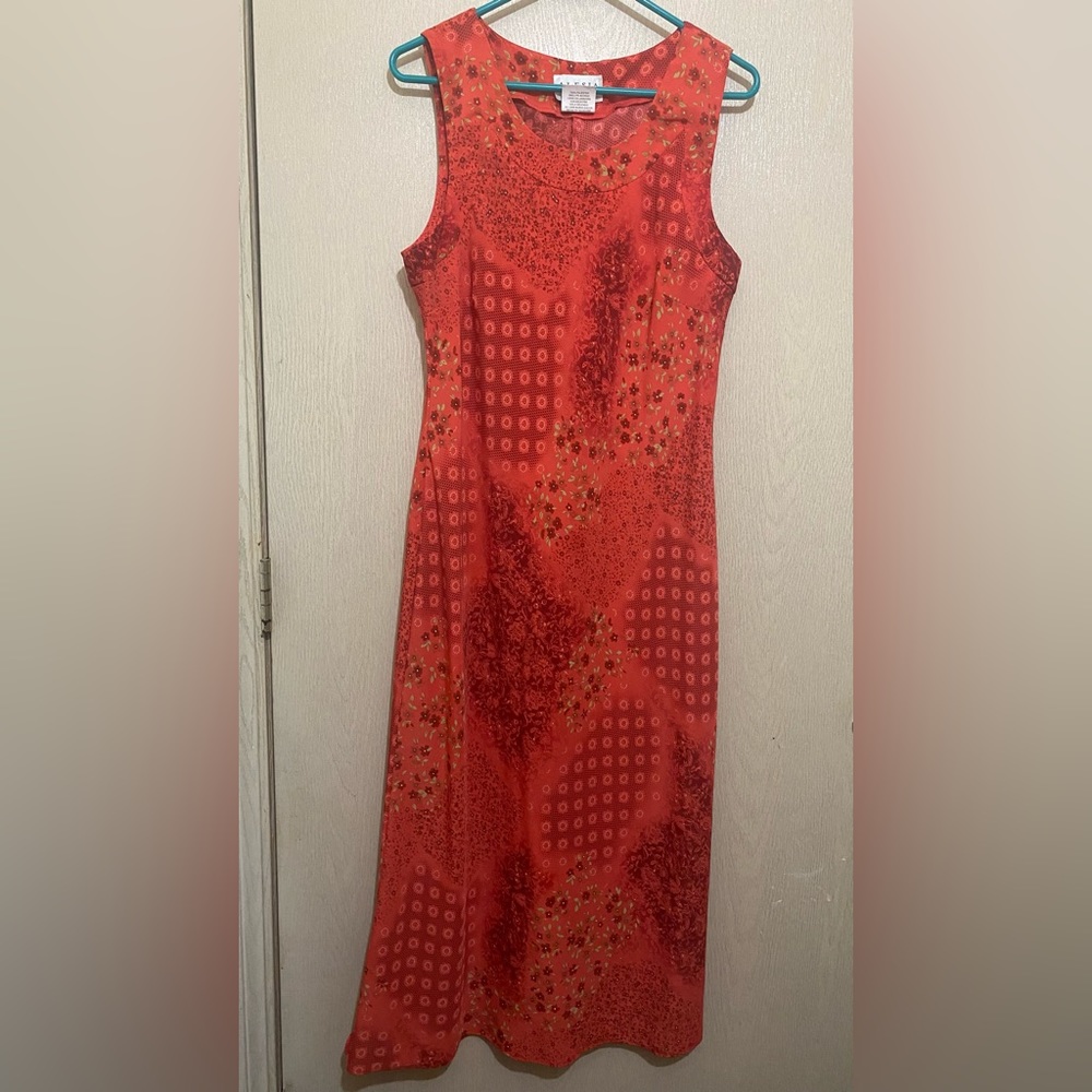 Vintage Floral Patchwork Print Dress - Alesia International Petite - Size 14P